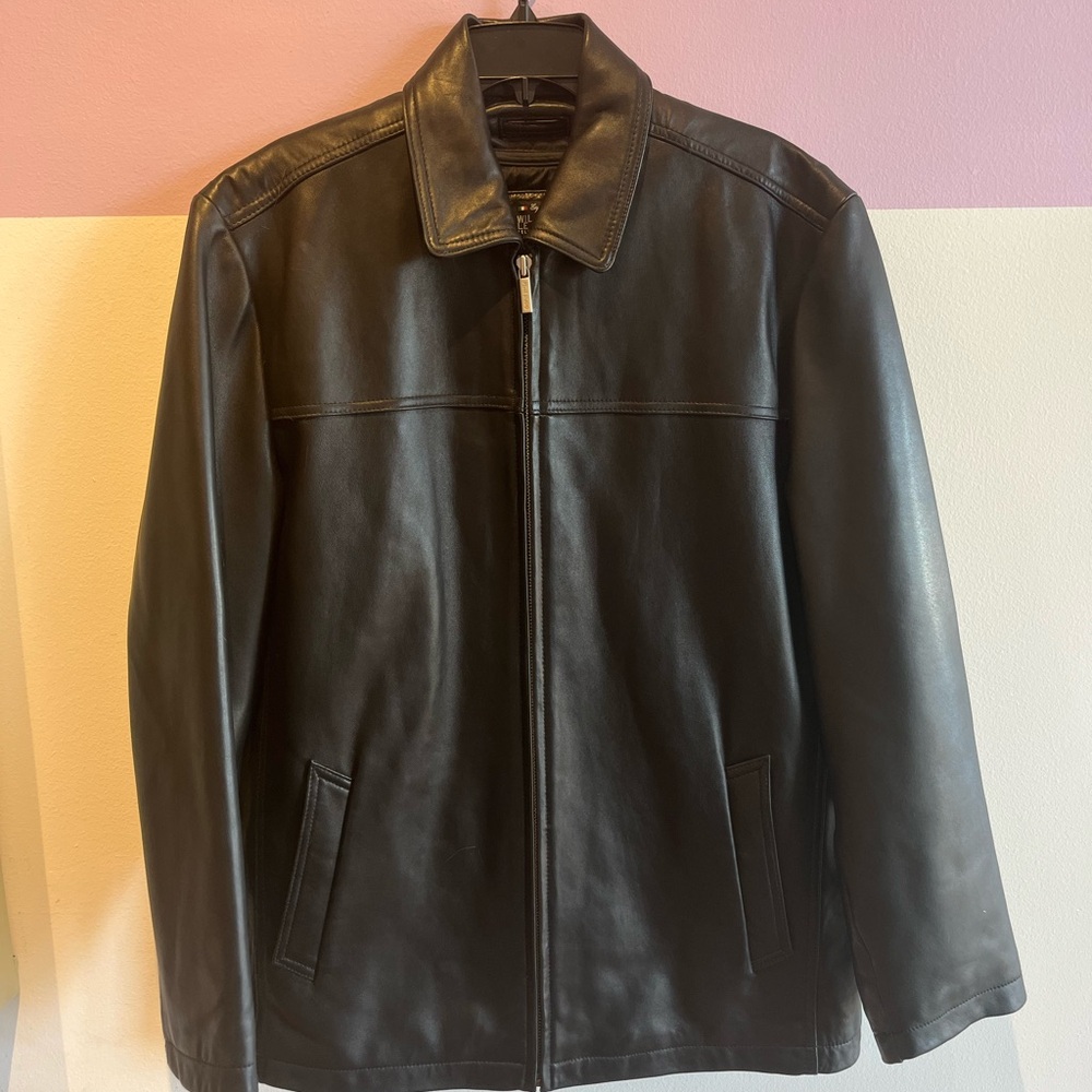 Vintage Black Leather Dad Jacket